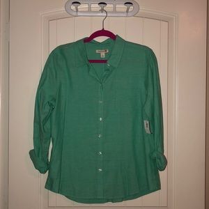 Button Up Long Sleeve Blouse